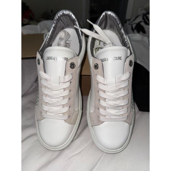 NIB Zadig & Voltaire Lightning Bolt Studded Sneakers size 40 - Picture 10 of 12